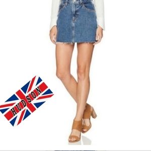 NWT HUDSON Jean Studded mini Denim Skirt MSRP$225
